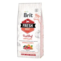 BRIT FRESH Beef with Pumpkin Puppy Large sausas maistas šuniukams su jautiena ir moliūgais  12 kg