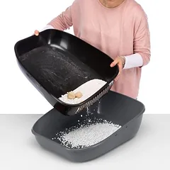 Ferplast antibakterinis tualetas katėms Birba Sanitized, pilka / juoda — 4 nuotrauka