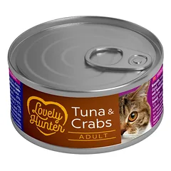 LOVELY HUNTER Tuna Crabs suaugusių kačių konservai pašaras su tunu ir krabais 85g