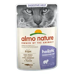 Almo Nature Holistic Digestive Help drėgnas maistas katėms su žuvimi, virškinimo palaikymui, 70 g