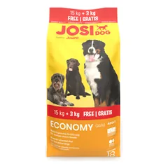 JosiDog Economy sausas maistas šunims, 15 + 3 kg