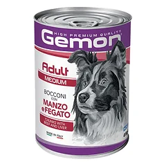 Gemon Medium Adult Beef & Liver konservai šunims padaže 415 g