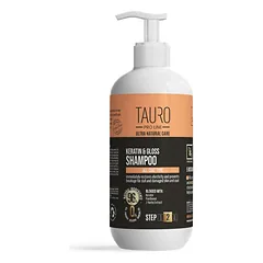 TAURO PRO LINE ULTRA NATURAL CARE Keratin & Gloss šampūnas šunų ir kačių kailio priežiūrai