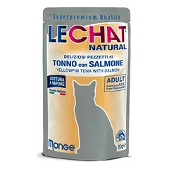 LeChat Natural Pouch Adult Yellowfin Tuna Flakes with Salmon 80 g