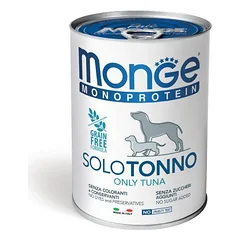 Monge Monoproteinic Pate 100% Tuna monoproteininiai be glitimo konservai šunims, 400 g — 1 nuotrauka