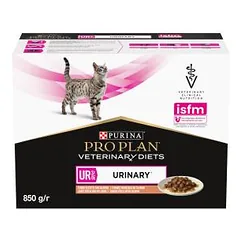 Purina Pro Plan Veterinary Diets UR St/Ox Urinary šlapias pašaras suaugusioms katėms, skirtas šlapimo takų sveikatai palaikyti, su lašiša, 10x85 g