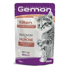 Gemon Cat Pouch Kitten Chunkies with Salmon 100 g