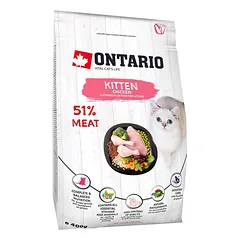 Ontario Cat Kitten Chicken sausas maistas kačiukams su vištiena ir kalakutiena, 400 g