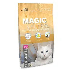 Magic Cat Magic Litter Bentonite Ultra White Baby Powder bentonitinės smiltys kačių tualetams, 10 L