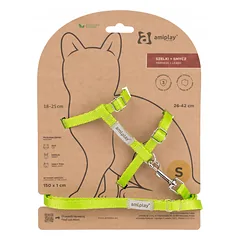 Amiplay petnešos su pavadėliu katėms Samba Cat M Žalia