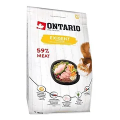 Ontario Cat Exigent sausas maistas suaugusioms išrankioms katėms su vištiena ir mažu grūdų kiekiu, 2 kg