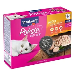 Vitakraft Poésie DéliSauce mišrus rinkinys, drėgnas maistas katėms, maišeliai 6 x 85 g — 2 nuotrauka