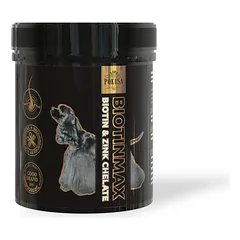 Pokusa DiamondCoat Biotin Max - maisto papildas, gerinantis jūsų šuns odos ir kailio būklę