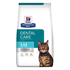 Hill's Prescription Diet Feline t/d sausas maistas katėms su vištiena, burnos ertmės priežiūrai