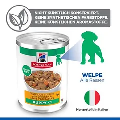 Hill's Science Plan Puppy troškinys su vištiena ir pridėtomis daržovėmis, drėgnas maistas šuniukams — 3 nuotrauka