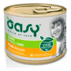 Oasy Adult Mini Pork vieno baltymo konservai su kiauliena mažų veislių šunims