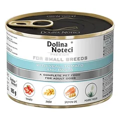 DOLINA NOTECI Premium Small su veršiena, pomidorais ir makaronais 185 g drėgnas maistas mažų veislių šunims