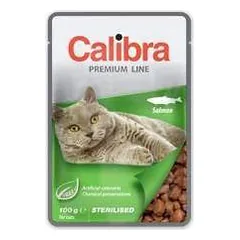 Calibra Pouch Premium Cat Sterilised Salmon drėgnas maistas sterilizuotoms katėms, 100 g