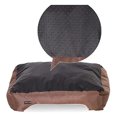 Šunų guolis su apverčiama pagalve, rudas–smėlinis, 85 x 65 x 21 cm — 5 nuotrauka