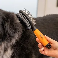 Wahl® dvipusis kailio priežiūros šepetys, oranžinė, L 27,8 x B 6,1 x 7 cm — 3 nuotrauka