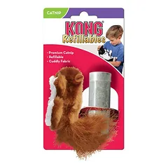 KONG Cat Refillable Catnip Squirrel žaislas katėms, užpildoma su katžole