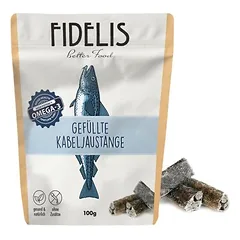 FIDELIS *įdaryta menkės odos lazdelė, skanėstai šunims (100 g)