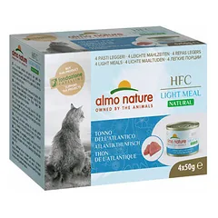 Almo Nature HFC Natural Light Meal Mega Pack Atlanto tunas, drėgnas maistas katėms 4 x 50 g