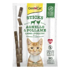 GimCat Sticks skanėstai su ėriena ir paukštiena katėms