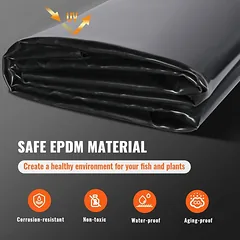 Tvenkinio danga EPDM, 10x15 pėdų, 45 mil, juoda — 3 nuotrauka