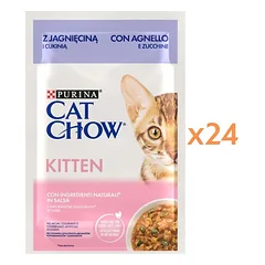 PURINA Cat Chow Kitten Aviena su cukinija padaže 24x85 g drėgnas maistas kačiukams