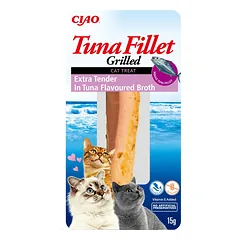 INABA Tuna fillet extra tender in tuna broth 15g itin švelni tuno filė tuno skonio sultinyje katėms