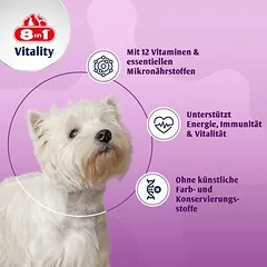 8in1 Vitality multivitaminų tabletės mažų veislių šunims, papildas, 80 - 124 g — 3 nuotrauka