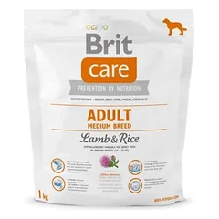 BRIT CARE Adult Medium Breed Lamb&Rice hipoalerginis sausas maistas vidutinių veislių šunims 1 kg