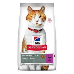 Hills Science Plan Sterilised Young Adult With Duck sausos maistas sterilizuotiems jauniems suaugusiems katėms su antiena, 10 kg