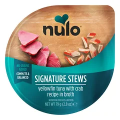 Nulo Signature Stews konservuotas maistas katėms, su tunu ir krabais, 79g