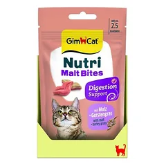 GIMCAT NUTRI MALT BITES – Traškūs skanėstai katėms nuo plaukų gumuliukų, 40 g