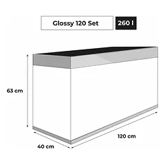 Aquael Glossy 260L LED D&N Pilkas (pristatymas 10d.d) — 3 nuotrauka