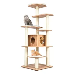 GIANTEX Katzenbaum mit 6 Plattformen & großer Höhle für Katzen
