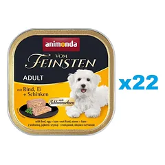 ANIMONDA Vom Feinsten Adult jautiena su kiaušiniu ir kumpiu 22x150g