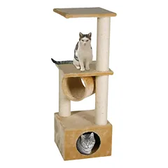Magic Cat Tamara 109cm draskyklė katėms su nameliu ir 3 stulpais (kreminė)