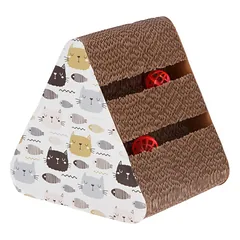 KERBL gofruoto kartono draskyklė katėms su kamuoliuokais Boon 22,4 x 26 x 26 cm, ruda