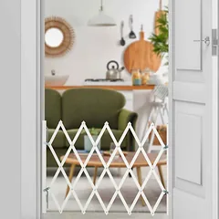 Šunų varteliai Relaxdays 10045279.0, ištraukiami, Balti, 17–96 × 48,5–60 cm — 2 nuotrauka