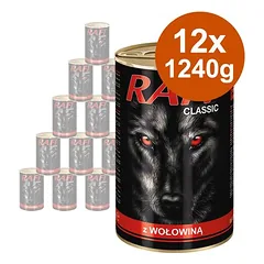 Rafi Dog drėgnas maistas šunims, ekonominė pakuotė 12 x 1240 g