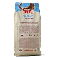 CARNILOVE TRUE FRESH Cat Dry Fish&Turkey Adult Cat Sterilised sausas maistas katėms 6 kg