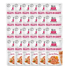 BRIT Care Fillets in gravy savory salmon 24 x 85 g lašišos filė padaže