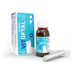 Vitoftal Lutein Gel 50 ml pašaro papildas  vartojamas esant tinklainės ir lęšiuko degeneraciniams pakitimams