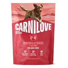 Carnilove Active Venison&Reindeer&Wild Boar Adult sausas maistas šunims, 1,5 kg