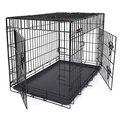 Metalinis dviejų durų narvas šuniui 91 x 64 x 58 cm XL dydžio, juodos spalvos