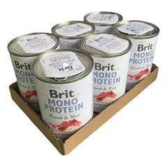 Brit Care Mono Protein Lamb Rice vieno baltymo konservai šunims 400g*6vnt