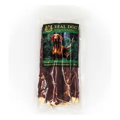 REAL DOG SNACKS Žaliaminės odos ritinys su antiena 25cm 500g